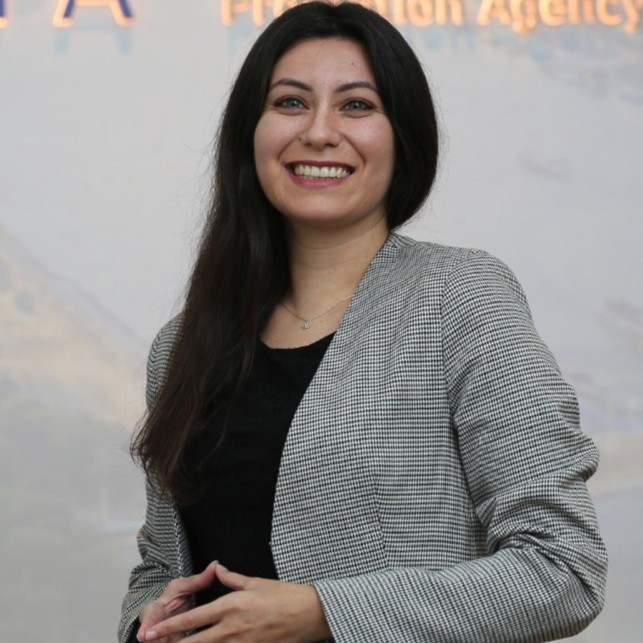 Headshot of Seda Hewitt, smiling and wearing a gray blazer. - International Awards